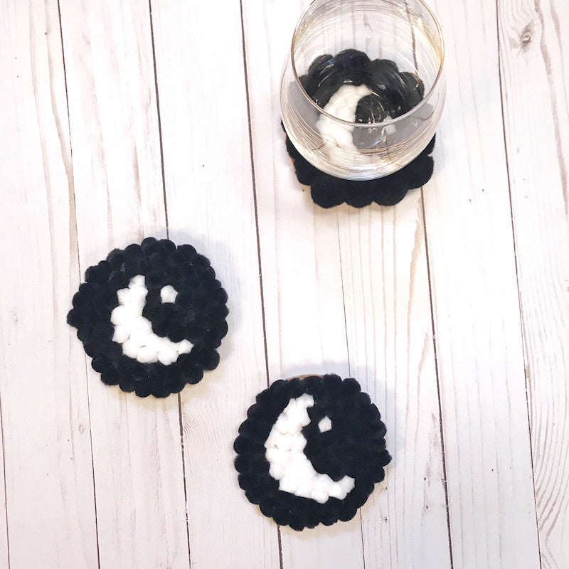Pom Pom Coasters DIY