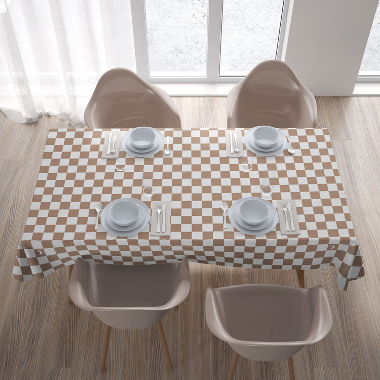 Checker Tablecloth- taupe