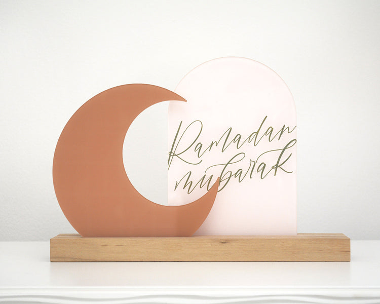 Ramadan Mubarak acrylic sign Ramadan Eid modern home decor party supply for all celebrations. modern EID for contemporary Ramadan Eid decorations for the modern Muslim. Ramadan Eid gift wrap tags, Ramadan centerpieces, Eid banners, Ramadan advent calendars, Ramadan Eid pillows tablecloths