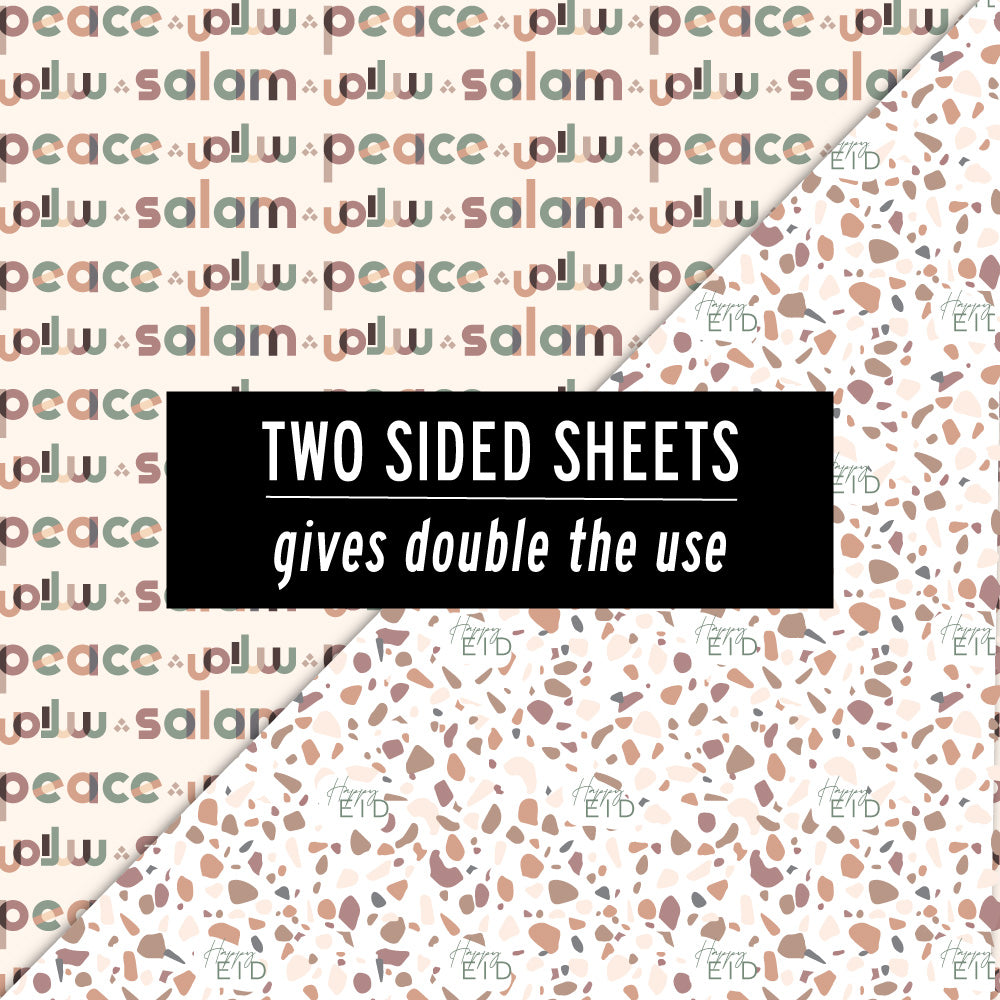 Peace Salam gift wrap Ramadan Eid modern home decor party supply for all celebrations. modern EID for contemporary Ramadan Eid decorations for the modern Muslim. Ramadan Eid gift wrap tags, Ramadan centerpieces, Eid banners, Ramadan advent calendars, Ramadan Eid pillows tablecloths