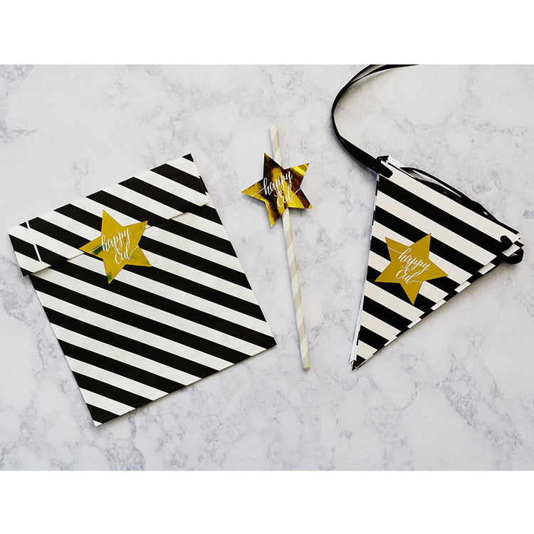 Happy Eid star metallic stickers