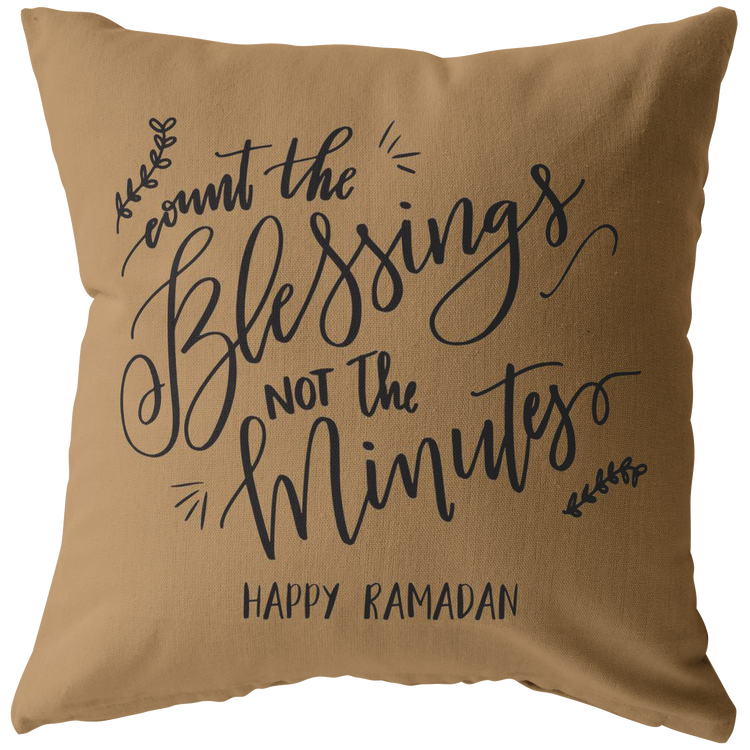 Count the Blessings Ramadan Pillow- Tan