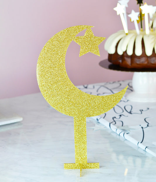 Acrylic crescent & star centerpiece/cake topper