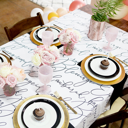 Calligraphy tablecloth