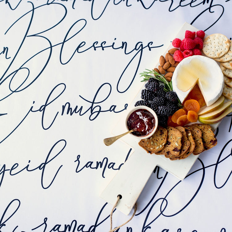 Calligraphy tablecloth