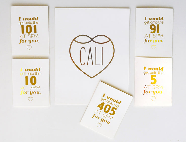 Id get on the 405 freeway greeting card from Pences