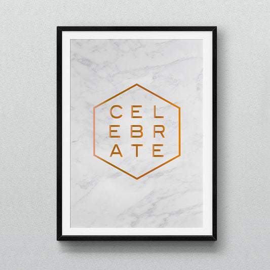 celebrate marble art print 