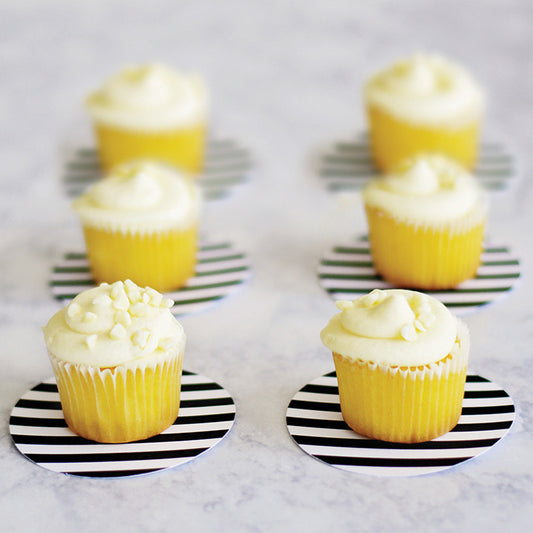 Dessert Coasters- Black and White stripe