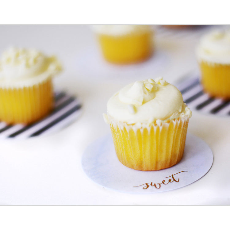 Dessert Coasters- Black and White stripe