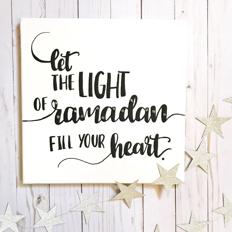 calligraphy lighted canvas DIY for Ramadan
