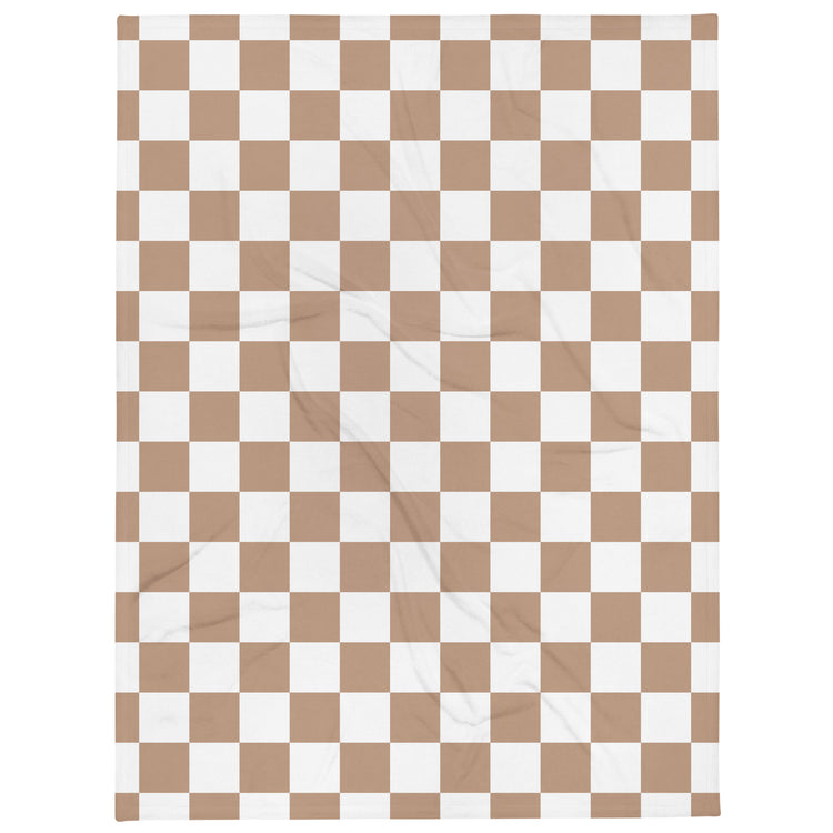 checker plush blanket home decor neutral beige
