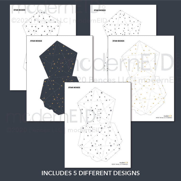 Constellation party Star Boxes printable