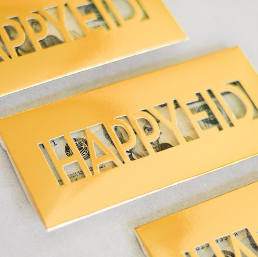 Gold Happy Eid Money Envelopes- laser cut