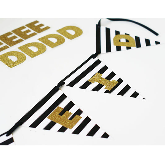 Black & White stripe banner